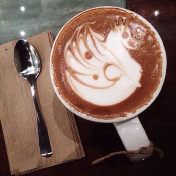 Urth Caffé-Pasadena - Honey Vanilla Latte! With a requested punk rock dove. :) - Cafes Near Me - Pasadena, California