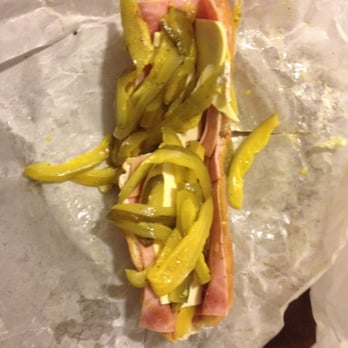 Jess 'n Nic's Pizzeria & Pub - This is there Ham and cheese Italian ( with fists full of pickles) - Pizza Near Me - Gray, Maine