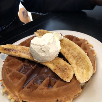 Brewed - Banana bacon Belgian waffle - Coffee & Tea Near Me - Fort Worth, Texas