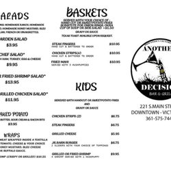 Another Pour Decision - Menu