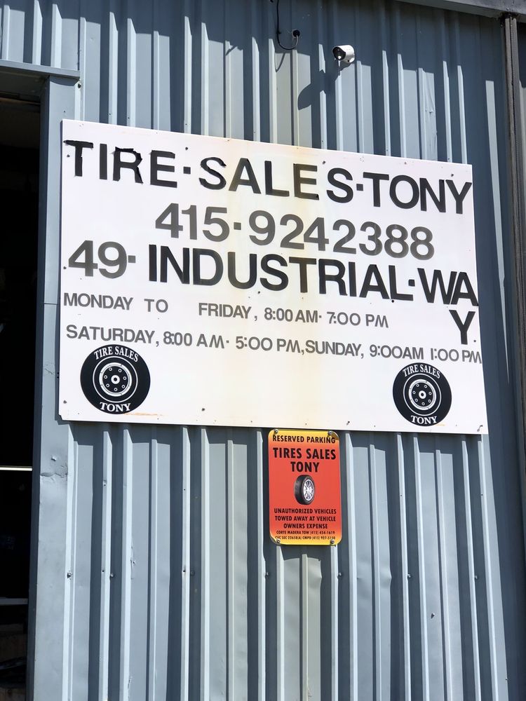 TIRE SALES TONY 53 Reviews Tires 49 Industrial Way, Larkspur, CA