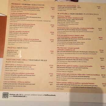 Restaurace Století - Menu on 9/18/2018 - Modern European Near Me - Prague, Puerto Rico