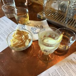 Cocktails and house chips