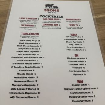 3 Sons Bar B Q - Drink menu - Barbeque Near Me - Santa Rosa Beach, Florida