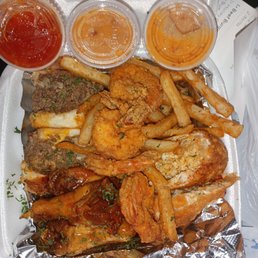a tray of food
