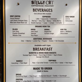 Smelly Cat Coffee - Menu 2025 - Coffee & Tea Near Me - Charlotte, North Carolina Smelly Cat Coffee - Menu 2025 - Coffee & Tea Near Me - Charlotte, North Carolina