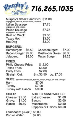 Menu photo 1 Murphy's Concessions Salamanca, NY