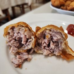 Inside of the fried gau gee. Stuffffffed