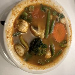 Thai 99 - Tom Yum Soup with veggies complex and delicious