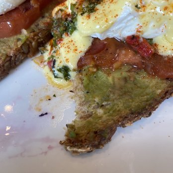 Eggspectation - Timonium - Dried old avocado on avocado toast Benedict - Breakfast & Brunch Near Me - Timonium, Maryland