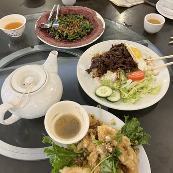 Phnom Penh - Butter beef (top), beef luc lac (middle), deep fried squid (bottom) - Cambodian Near Me - Vancouver, British Columbia Phnom Penh - Butter beef (top), beef luc lac (middle), deep fried squid (bottom) - Cambodian Near Me - Vancouver, British Columbia