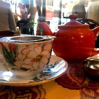 Kathleen's Tea Room - The teapot is good for 2 cups of tea. Brown sugar to sweeten your tea. Perfect. - Coffee & Tea Near Me - Peekskill, New York