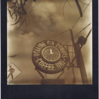 Rolling Pin Donuts - Polaroid I shot using The Impossible Project's Black Frame film. - Donuts Near Me - San Bruno, California