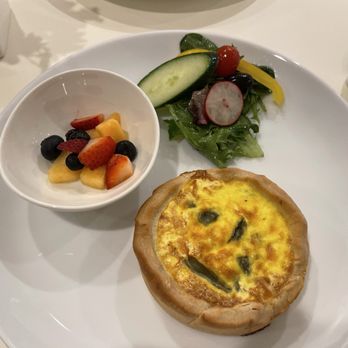 Cafe Cheri - Ratatouille quiche with salad and fresh fruit - Coffee & Tea Near Me - Boca Raton, Florida