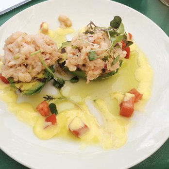 Cafe Nell - Stuffed Avocado with Oregon Bay Shrimp and Hollandaise. - New American Near Me - Portland, Oregon Cafe Nell - Stuffed Avocado with Oregon Bay Shrimp and Hollandaise. - New American Near Me - Portland, Oregon