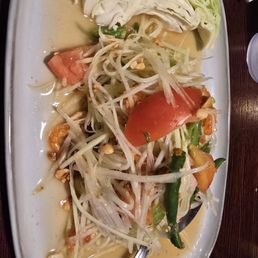 Papaya salad and thai tea Papaya salad and thai tea