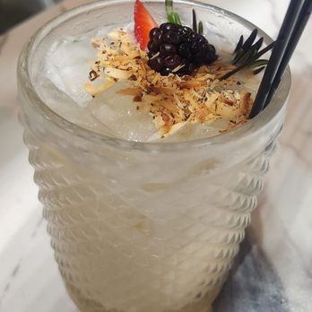 Sup Thai Kitchen - Signature cocktail, petch - rum, coconut cream, Pineapple juice - Thai Near Me - Fresh Meadows, New York Sup Thai Kitchen - Signature cocktail, petch - rum, coconut cream, Pineapple juice - Thai Near Me - Fresh Meadows, New York