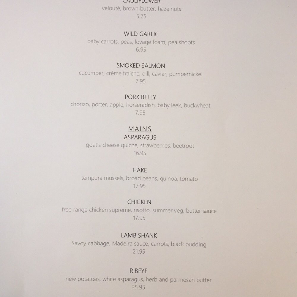 Lovage - Menu - Scottish Near Me - Edinburgh, EDH