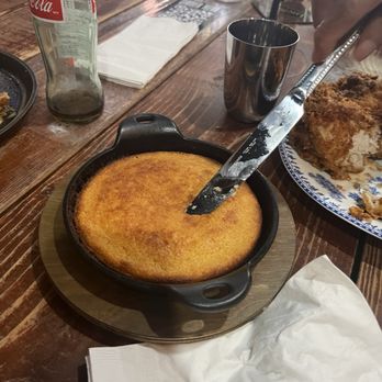 Luella's Southern Kitchen - Skillet Cornbread with Honey Butter - Southern Near Me - Chicago, Illinois Luella's Southern Kitchen - Skillet Cornbread with Honey Butter - Southern Near Me - Chicago, Illinois