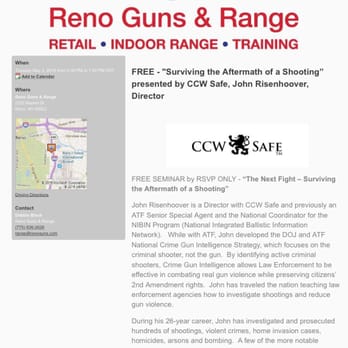 Reno Guns & Range - I took this amazing class tonight for FREE! What a great job Reno Guns & Range does to help educate us! Wonderful speaker! Thank you. - Guns & Ammo Near Me - Reno, Nevada Reno Guns & Range - I took this amazing class tonight for FREE! What a great job Reno Guns & Range does to help educate us! Wonderful speaker! Thank you. - Guns & Ammo Near Me - Reno, Nevada