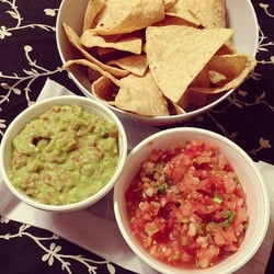 Tortilla chips, guacamole, pico de gallo
