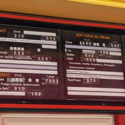 Frosty Burger - Drink and dessert menu