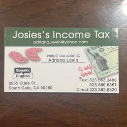 Josie's Income Taxes - Business card