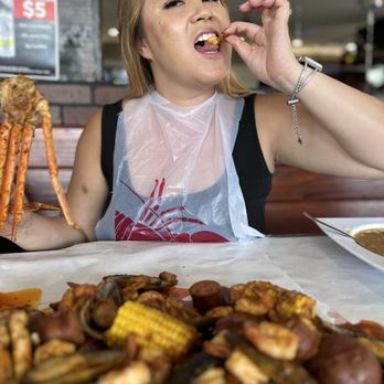 The Crab Shack - Me enjoying the deliciousness! - Cajun/Creole Near Me - Cypress, California
