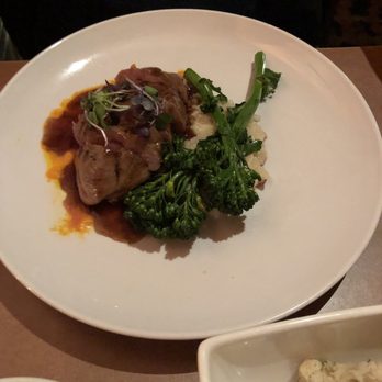 Bistro 70 - Duck with risotto and broccolini - New American Near Me - Painesville, Ohio Bistro 70 - Duck with risotto and broccolini - New American Near Me - Painesville, Ohio