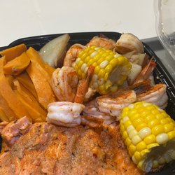Angel Fish Market - Salmon, shrimp, corn, and sweet potato