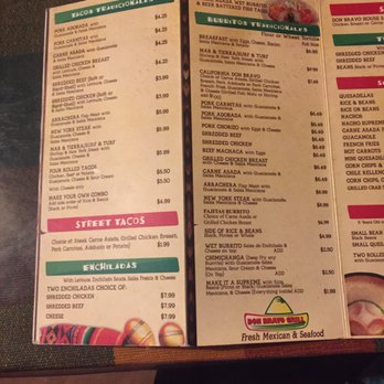 Don Bravos Authentic Mexican Cusine - Menu part 2 - Mexican Near Me - La Jolla, California