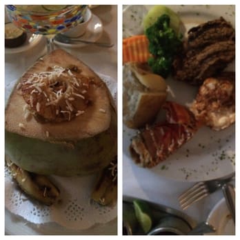 La Habichuela - My dish in the left, the wife's surf and turf on the right! Soooooo good! - Caribbean Near Me - Cancún, ROO