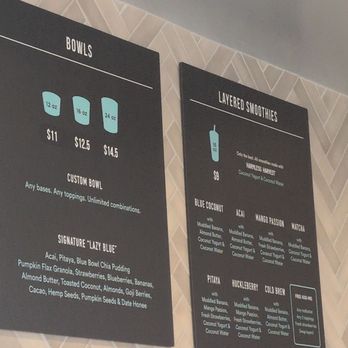Elite Experience: Blue Bowl - Menu - Yelp Events Near Me - Oceanside, California