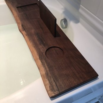 DeCicco Woodshop - Custom-made wooden bath tray with removable stand - Carpenters Near Me - Cary, North Carolina DeCicco Woodshop - Custom-made wooden bath tray with removable stand - Carpenters Near Me - Cary, North Carolina