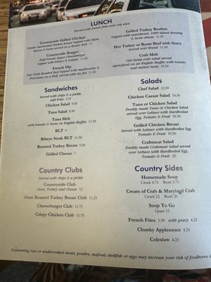 Menu photo 1 Countryside Cafe Selbyville, DE