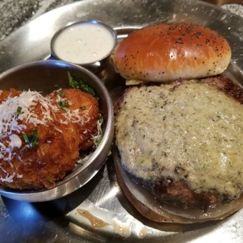 Eureka! - Bone Marrow Burger ($16.50) rocks. The Mac 'n' Cheese Balls (+$2 to substitute for fries) aren't bad either. - American Near Me - Las Vegas, Nevada Eureka! - Bone Marrow Burger ($16.50) rocks. The Mac 'n' Cheese Balls (+$2 to substitute for fries) aren't bad either. - American Near Me - Las Vegas, Nevada