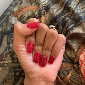Platinum Nails II - Dark red, cut low, shaped square , gel polish , $40 - Nail Salons Near Me - Elizabeth, New Jersey Platinum Nails II - Dark red, cut low, shaped square , gel polish , $40 - Nail Salons Near Me - Elizabeth, New Jersey