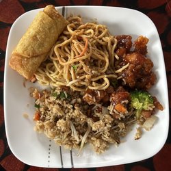 China House - Cold sesame noodles & general tso's chicken. This is about 1/2 of the portion.