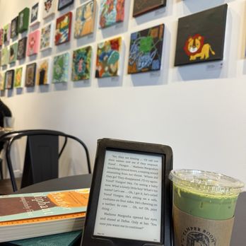 Tamper Room Cafe & Gallery - Matcha latte (art in the background) - Cafes Near Me - Fremont, California Tamper Room Cafe & Gallery - Matcha latte (art in the background) - Cafes Near Me - Fremont, California
