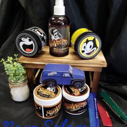 Suavecito pomade 
Firm hold
Original 
Combs 
Shine