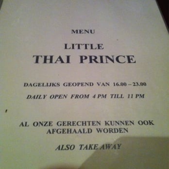 Little Thai Prince - Front of menu - Thai Near Me - Amsterdam, New Hampshire Little Thai Prince - Front of menu - Thai Near Me - Amsterdam, New Hampshire