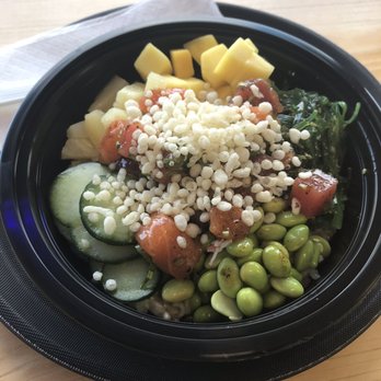 JJ'S Poke - Build Create Your Own Large Poke Bowl with salmon and ahi tuna. Mango, pineapple, seaweed salad, cucumber and edamame. Tempora crisps on top - Hawaiian Near Me - Edina, Minnesota JJ'S Poke - Build Create Your Own Large Poke Bowl with salmon and ahi tuna. Mango, pineapple, seaweed salad, cucumber and edamame. Tempora crisps on top - Hawaiian Near Me - Edina, Minnesota