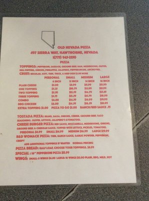 Menu photo 7 Old Nevada Pizza Hawthorne, NV Menu photo 7 Old Nevada Pizza Hawthorne, NV