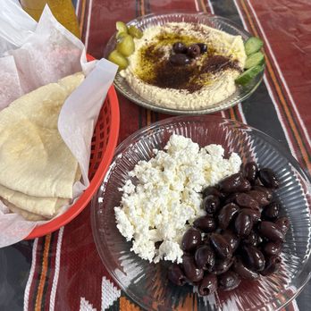 Cafe Istanbul - Hummus and order of feta with olives - International Grocery Near Me - Albuquerque, New Mexico