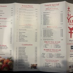 Yamato Sushi Steak House - Menu