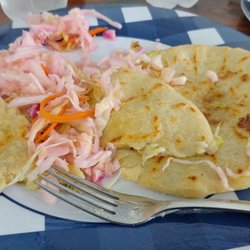 Pupuseria Mari - The slaw was tangy and perfect with the pupusas.