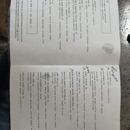 Gluten free menu