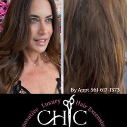 Chic Hair Studio - Gorgeous Hair Extensions flown in directly from United Kingdom to CHIC Hair Studio Boca Raton. Innovative Method this is Undetectable