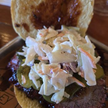 The Outpost by Valley Farm - Tri Tip Sandwich dressed with Pickle Medley and Coleslaw - Barbeque Near Me - Mount Laguna, California The Outpost by Valley Farm - Tri Tip Sandwich dressed with Pickle Medley and Coleslaw - Barbeque Near Me - Mount Laguna, California