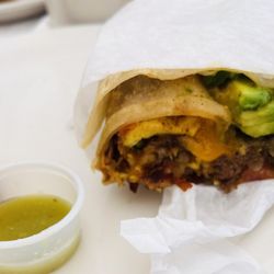 Start Fresh Cafe - Machaca Burrito (special request) - Excellent, I highly recommend. ..went next door to Diego's for some hot salsa.